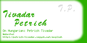 tivadar petrich business card